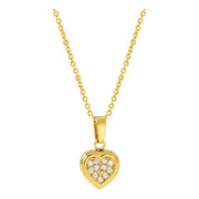 Collar Corazón Brillante Doble Capa Cadena Fina Mujer Dorado