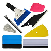 Kit Herramientas Ploteo Auto Vinilo Espátula Scraper Tintado Azul