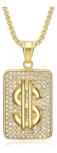 Cadena Collar Dólar Acero Hip Hop Cadenas Hombre